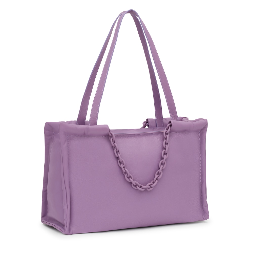 Shopper grande de piel lila TOUS MANIFESTO image number 1