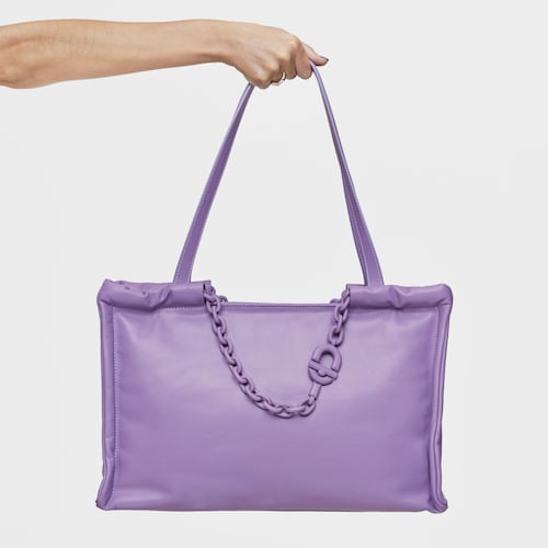 Large lilac-colored leather Shopping bag TOUS MANIFESTO