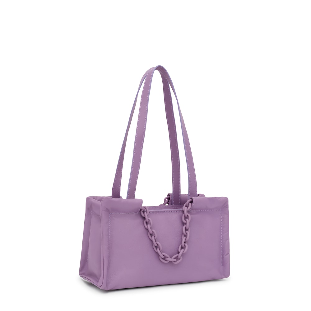 Shopper mediano de piel lila TOUS MANIFESTO image number 1
