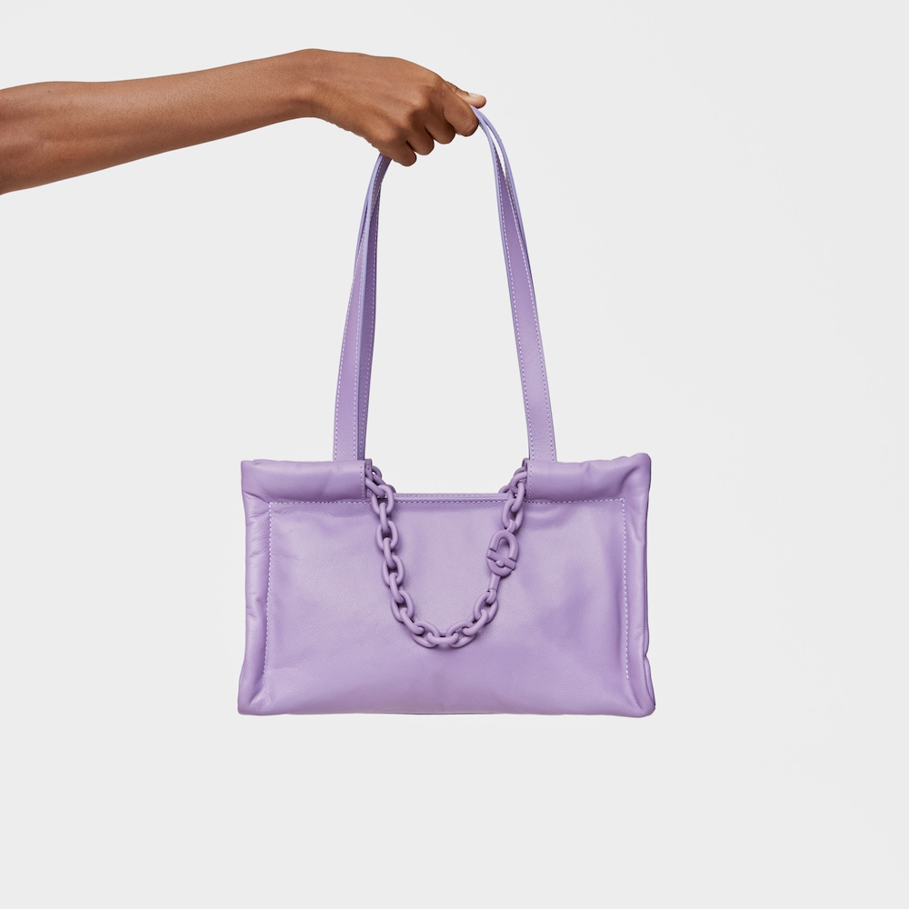 Shopper mediano de piel lila TOUS MANIFESTO image number 5