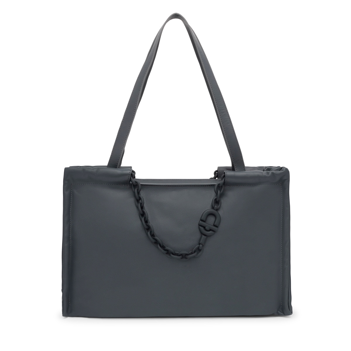 Large dark gray leather Shopping bag TOUS MANIFESTO