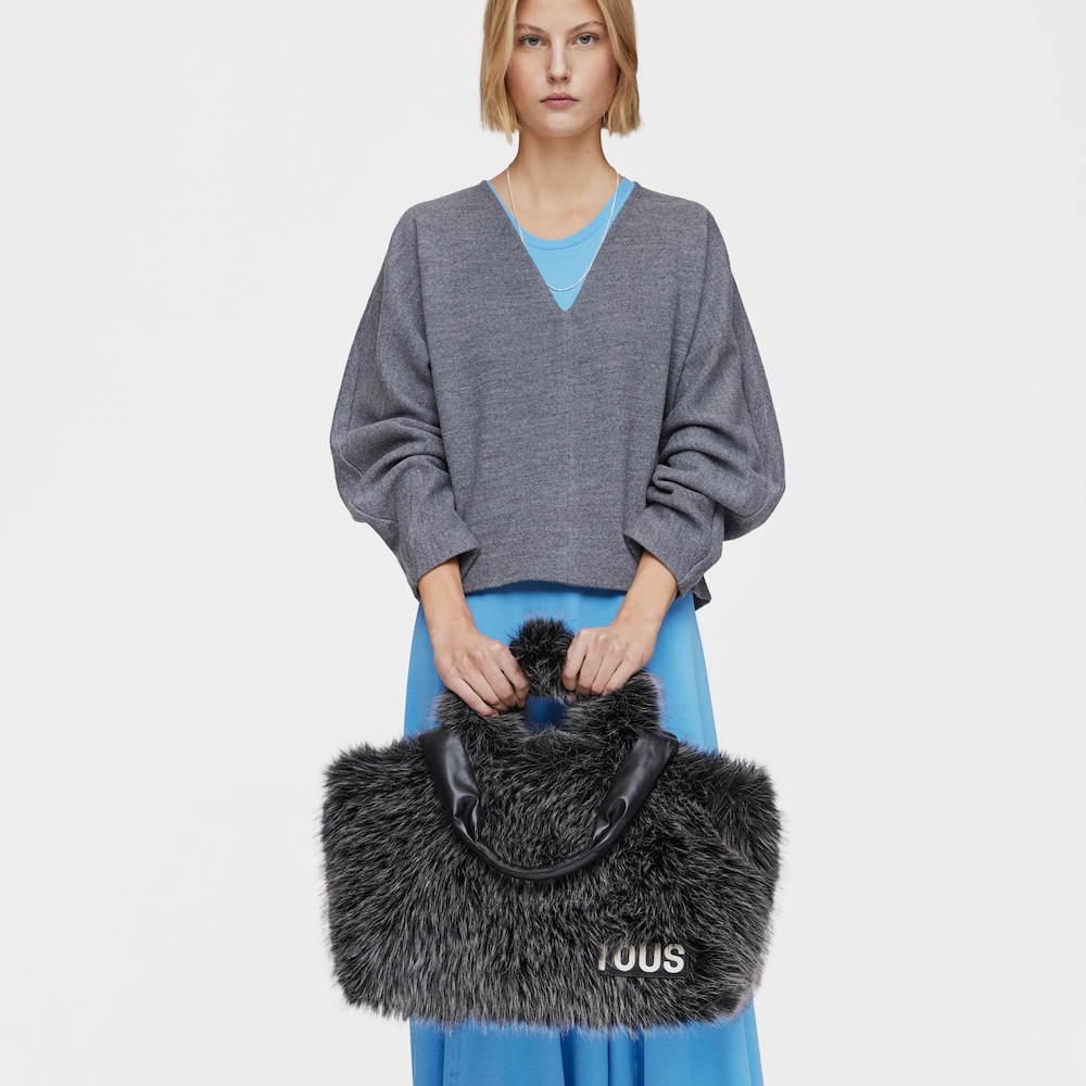 Duża czarna torba z rączkami TOUS Carol Warm