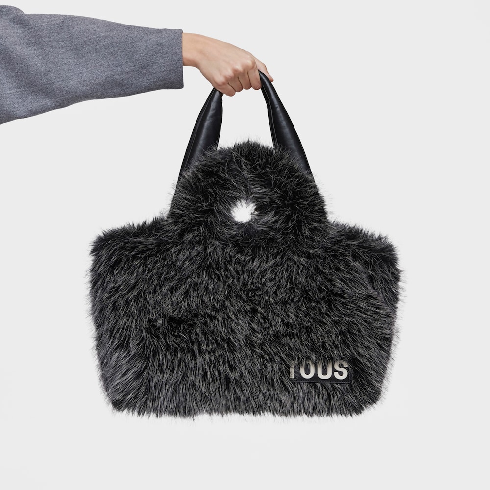 Duża czarna torba z rączkami TOUS Carol Warm