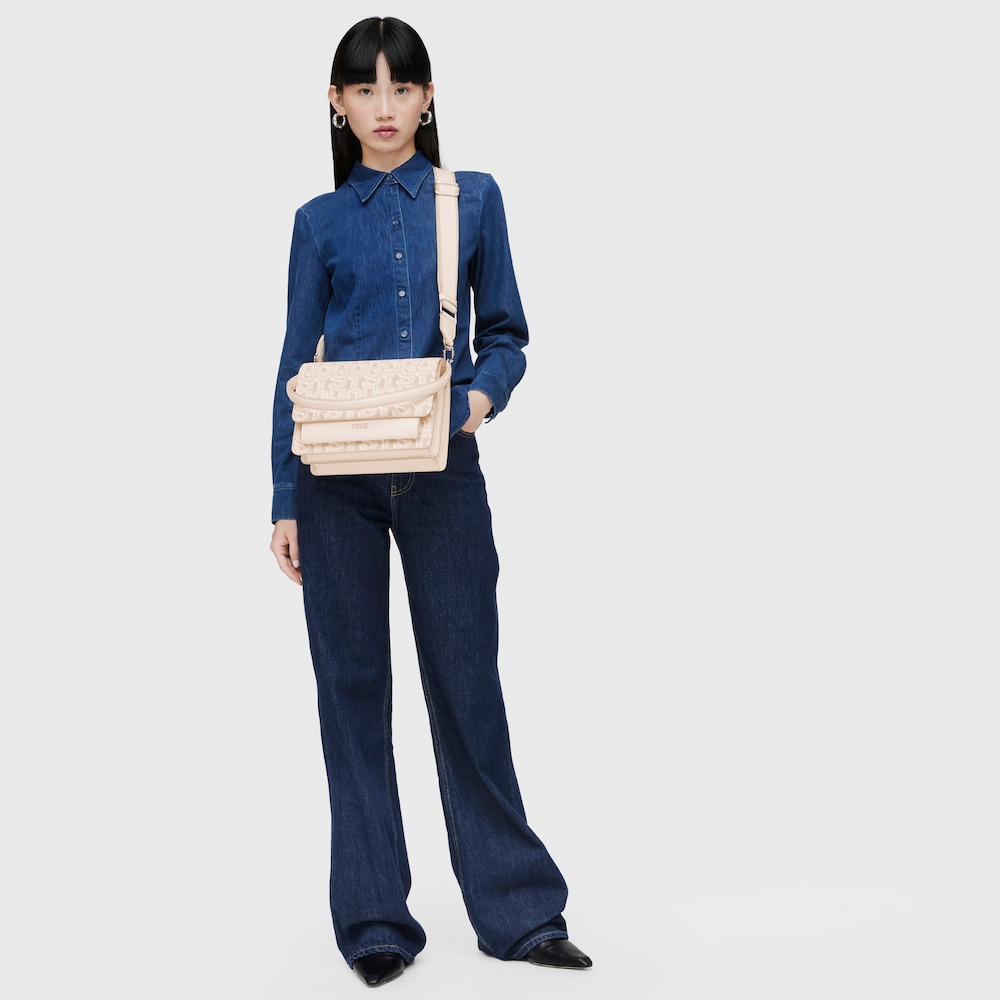 Bandolera mediana Audree beige TOUS MANIFESTO