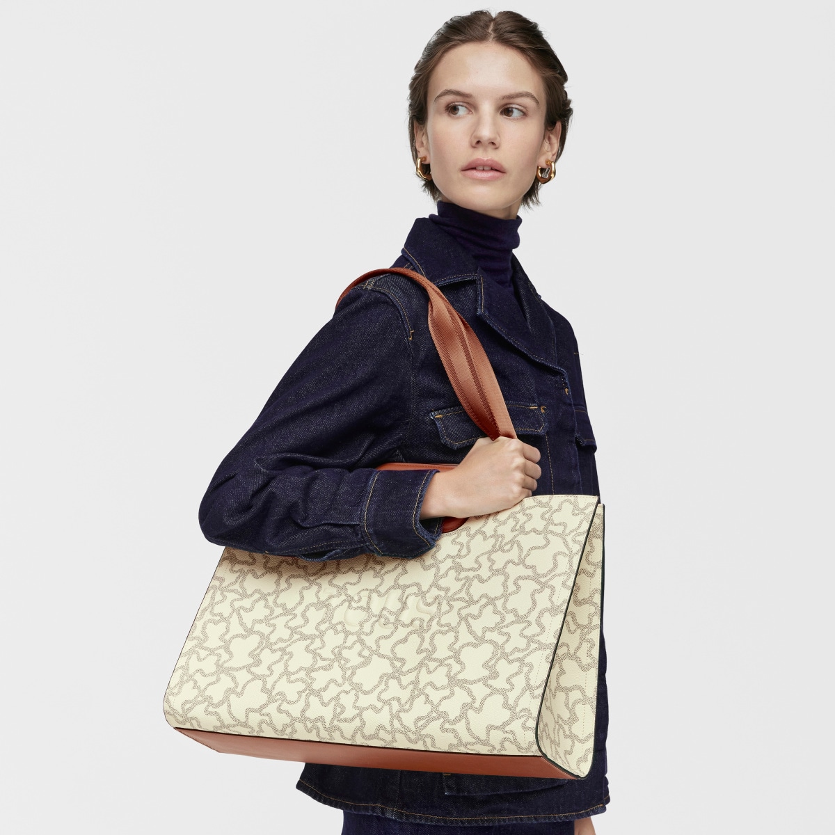 Large beige Kaos Icon Amaya Shopping Bag