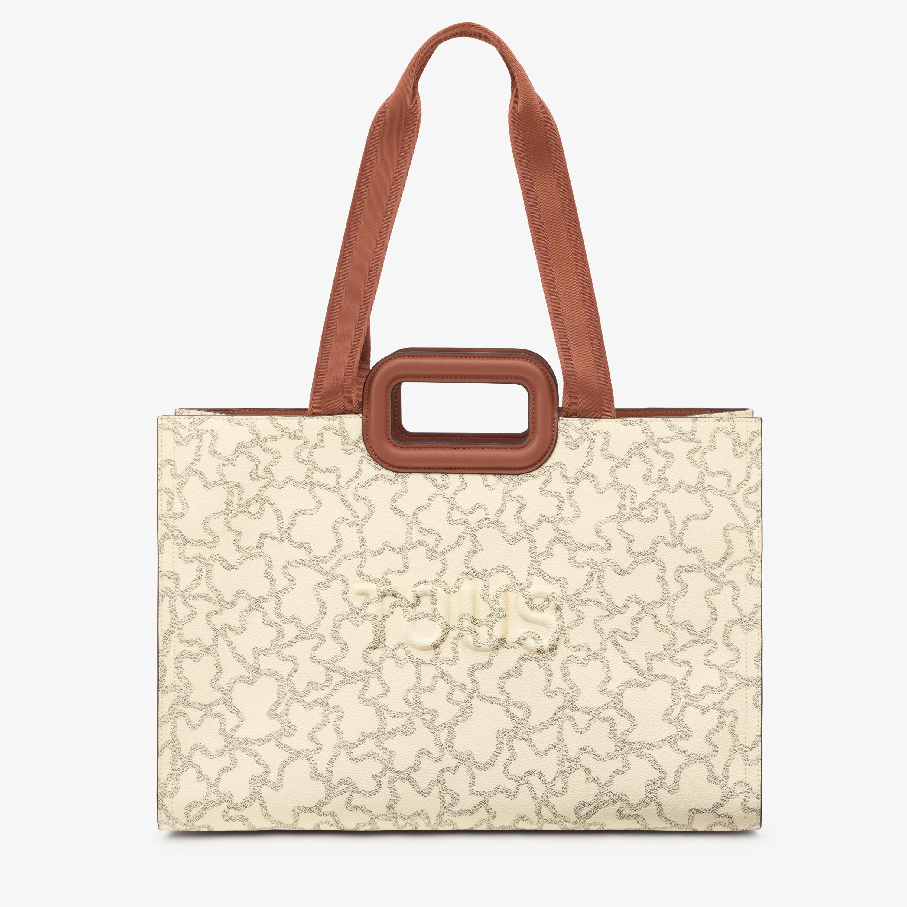 Large beige Kaos Icon Amaya Shopping Bag