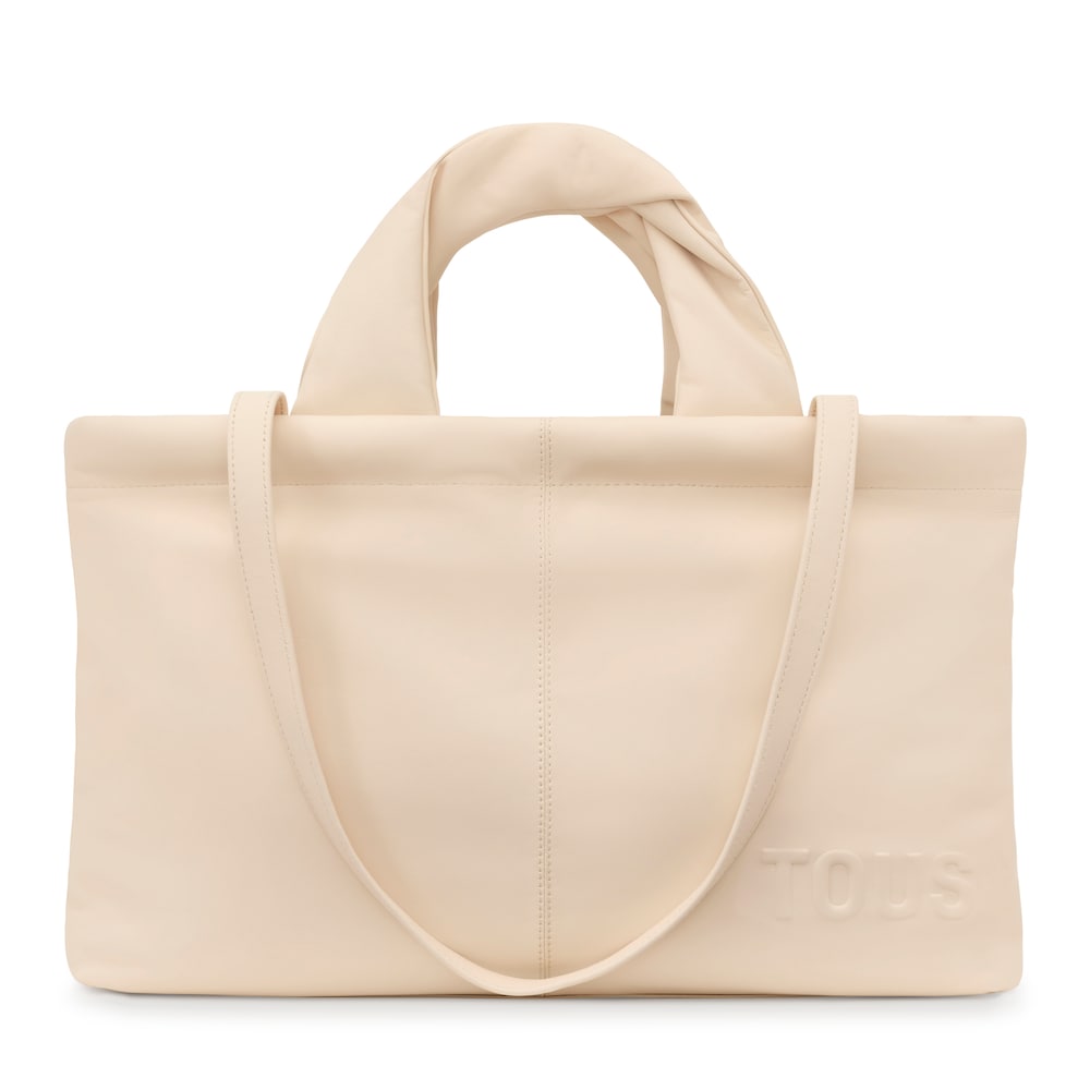 Beige leather Shopping bag TOUS Dolsa image number 0