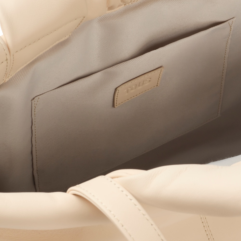 Beige leather Shopping bag TOUS Dolsa image number 2