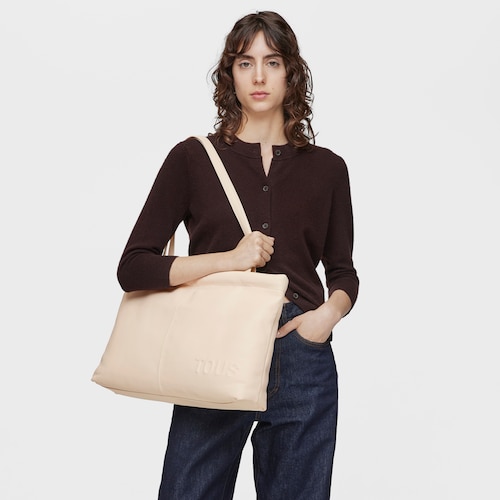 Beige leather Shopping bag TOUS Dolsa