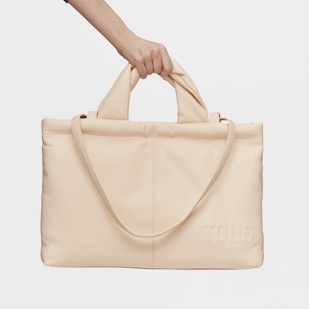 Beige leather Shopping bag TOUS Dolsa image number 5