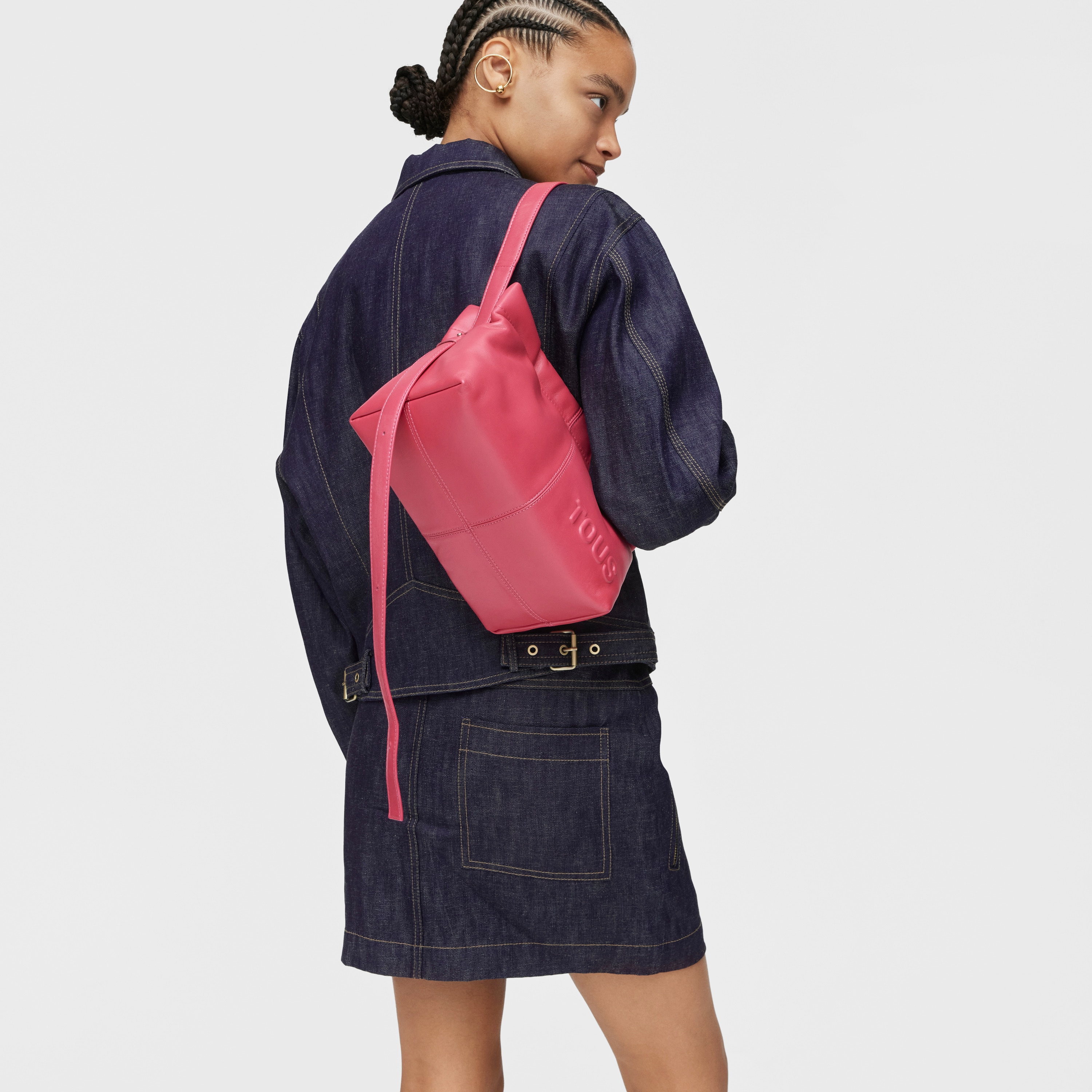 Fuchsia-colored leather Crossbody bag TOUS Dolsa