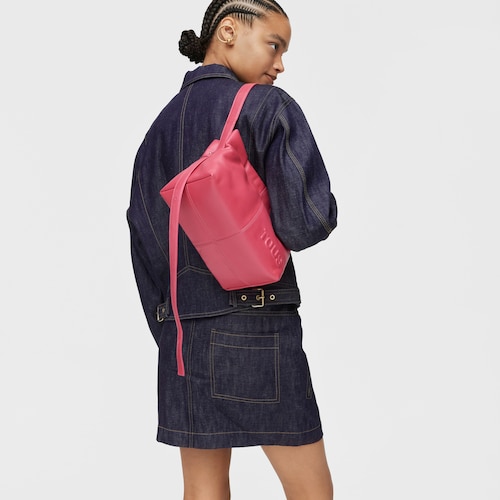 Fuchsia-colored leather Crossbody bag TOUS Dolsa