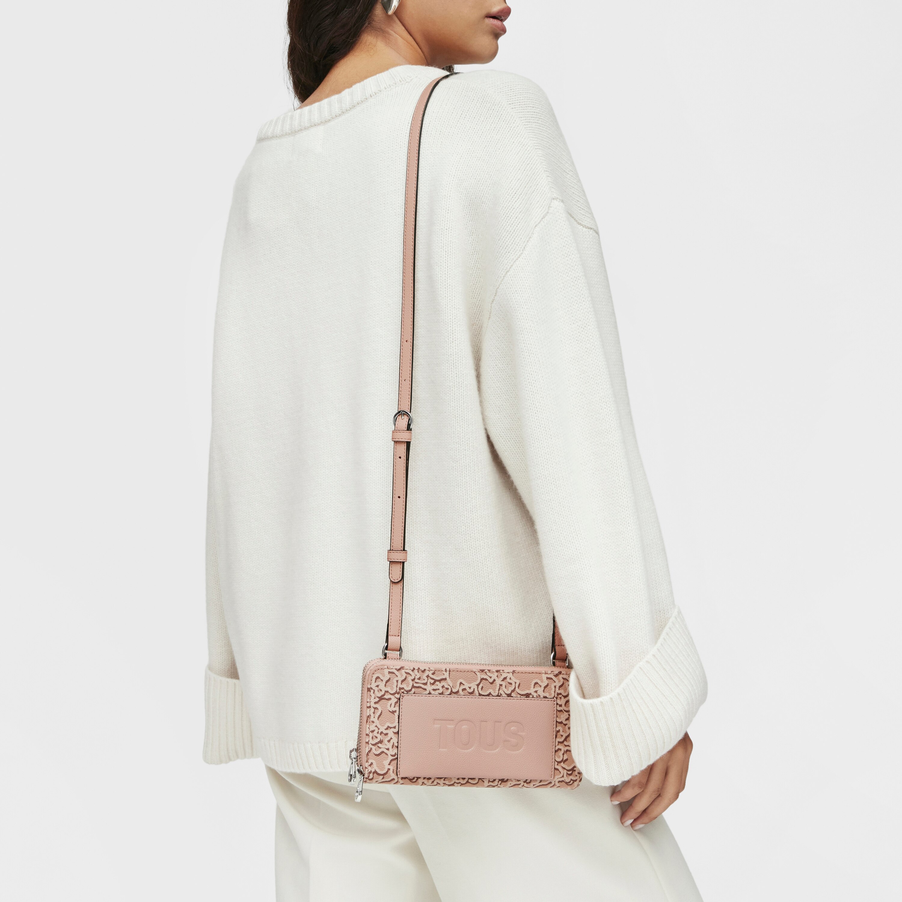 Taupe-colored Wallet-cellphone case Kaos Mini Evolution