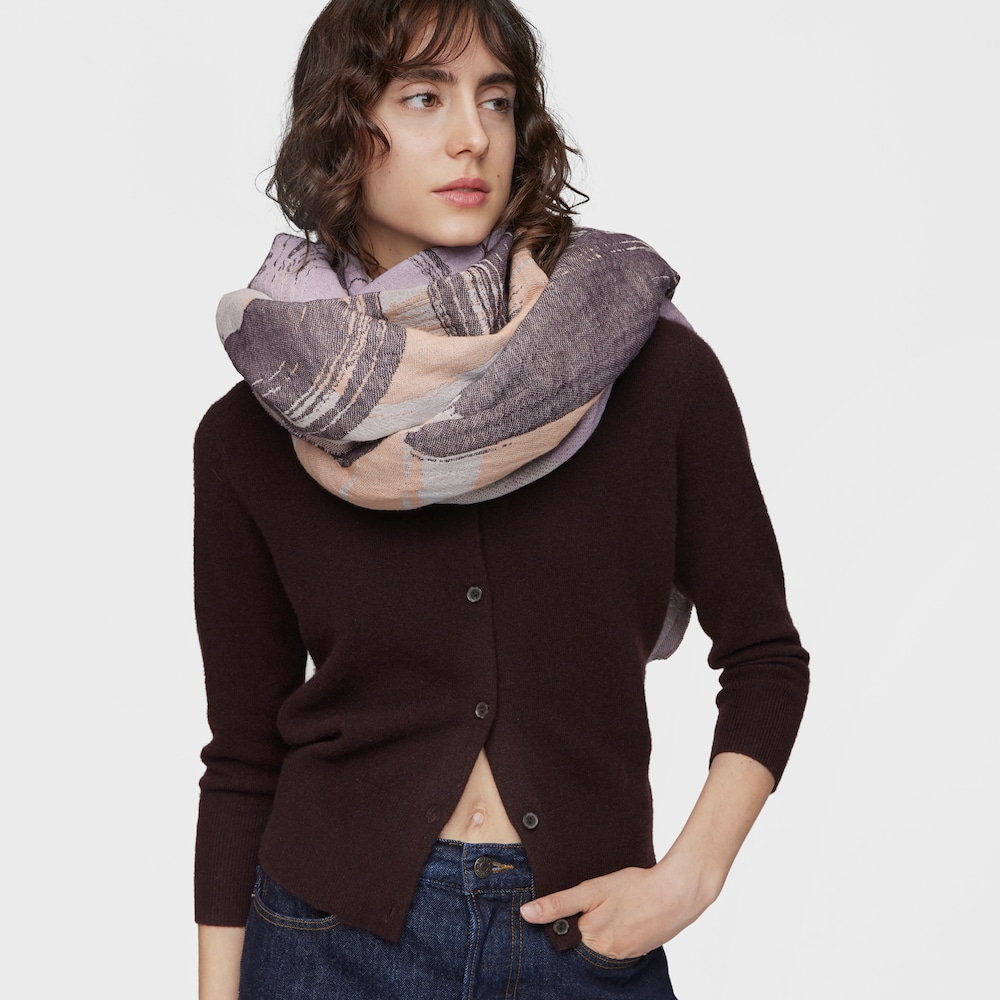 Jasnoszary żakardowy fular TOUS By Hand