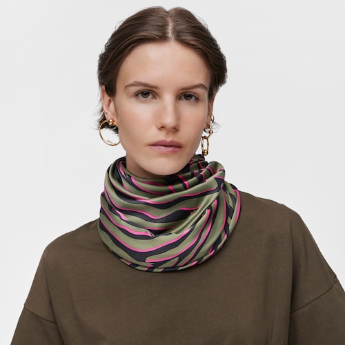 Khaki TOUS Zebra Foulard