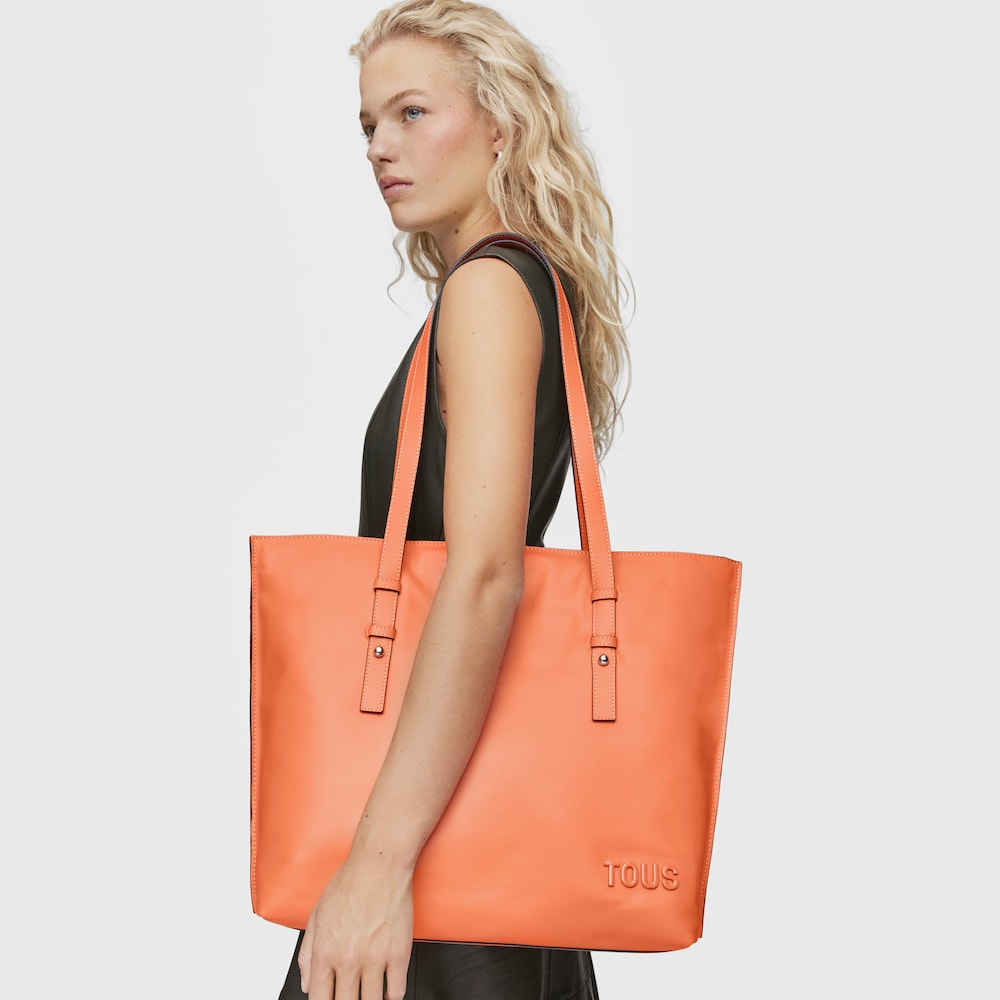 Shopper grande de piel naranja TOUS Candy