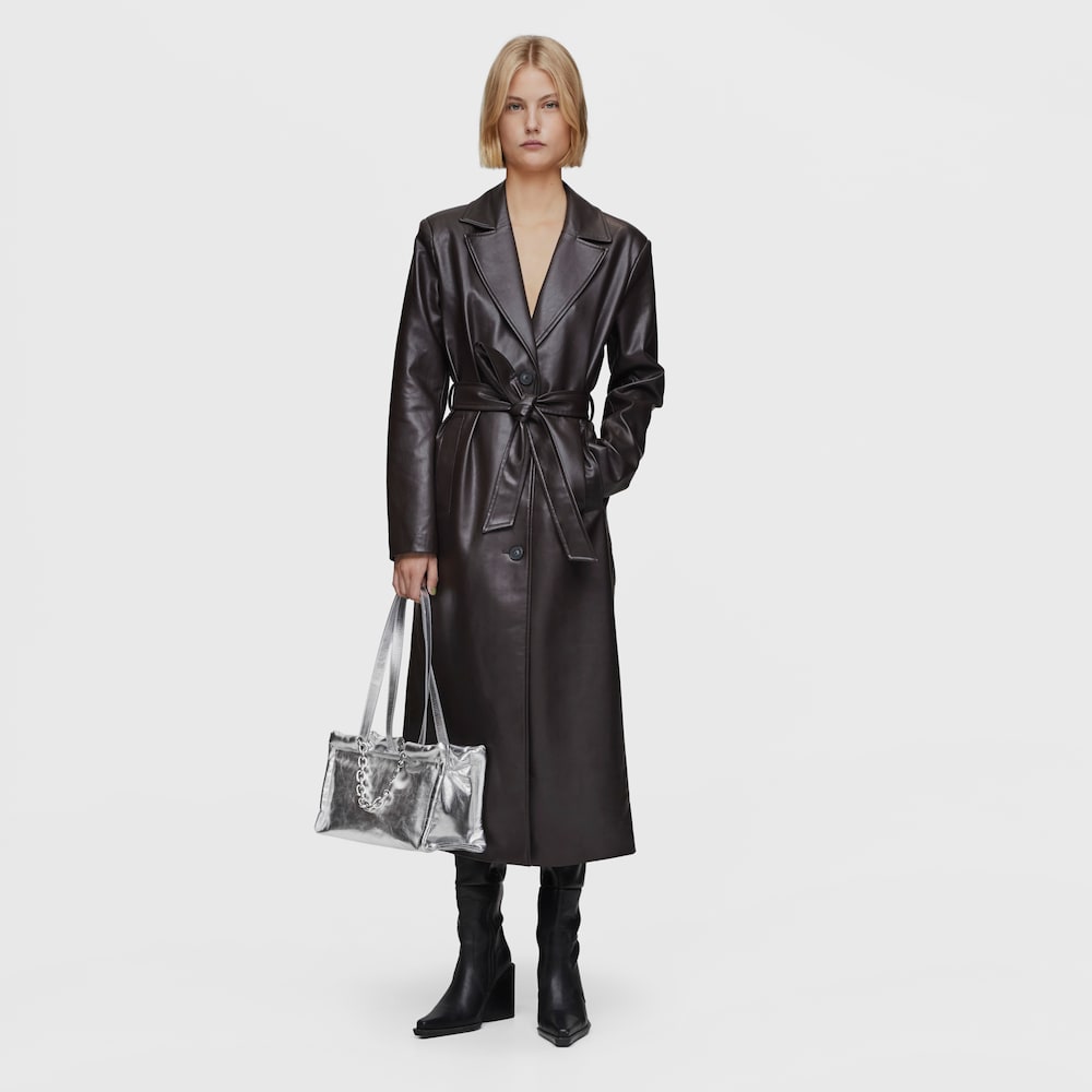 Shopper mediano de piel plateado TOUS MANIFESTO image number 4