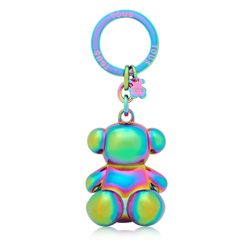 Iridescent metal Bold Bear Key ring