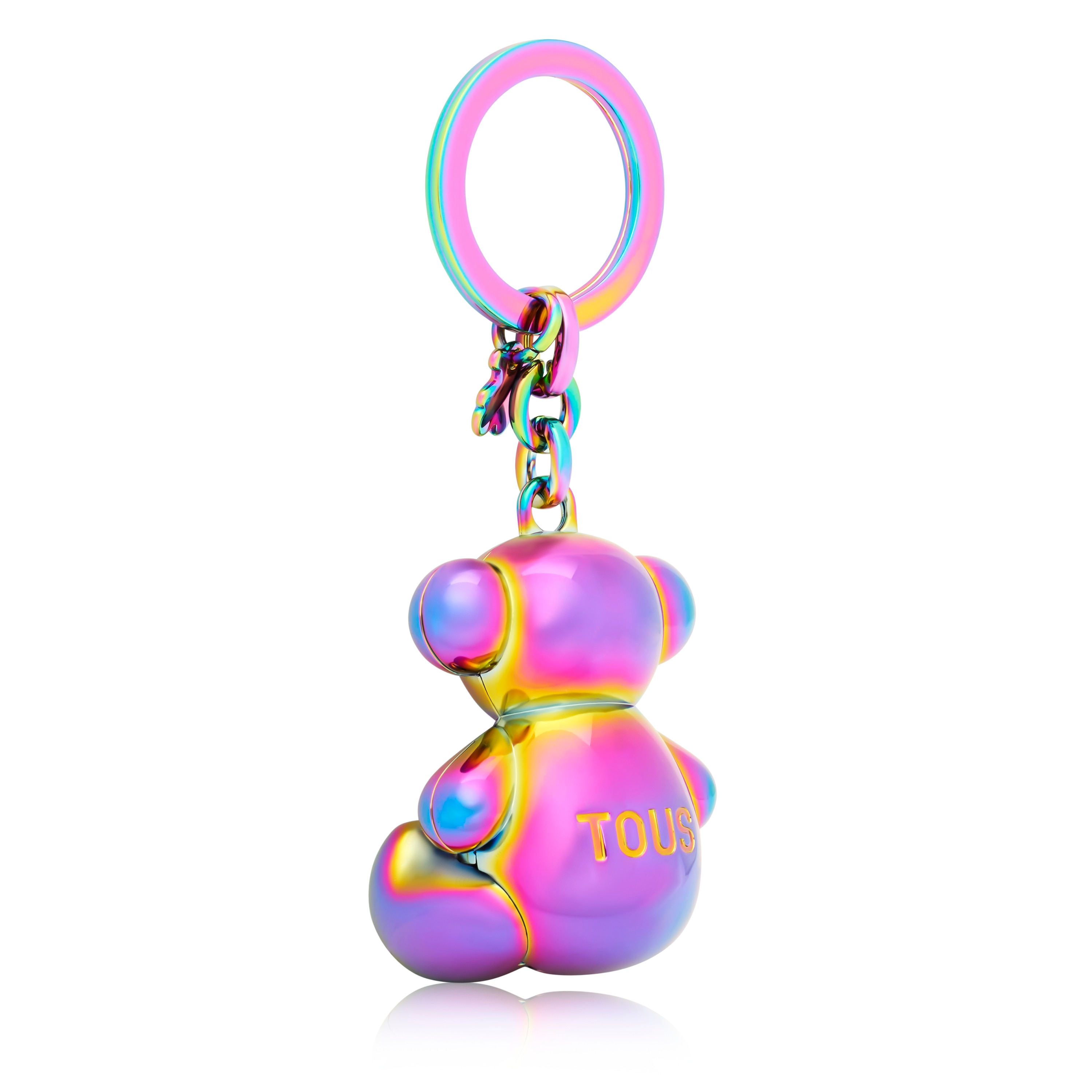 Iridescent metal Bold Bear Key ring