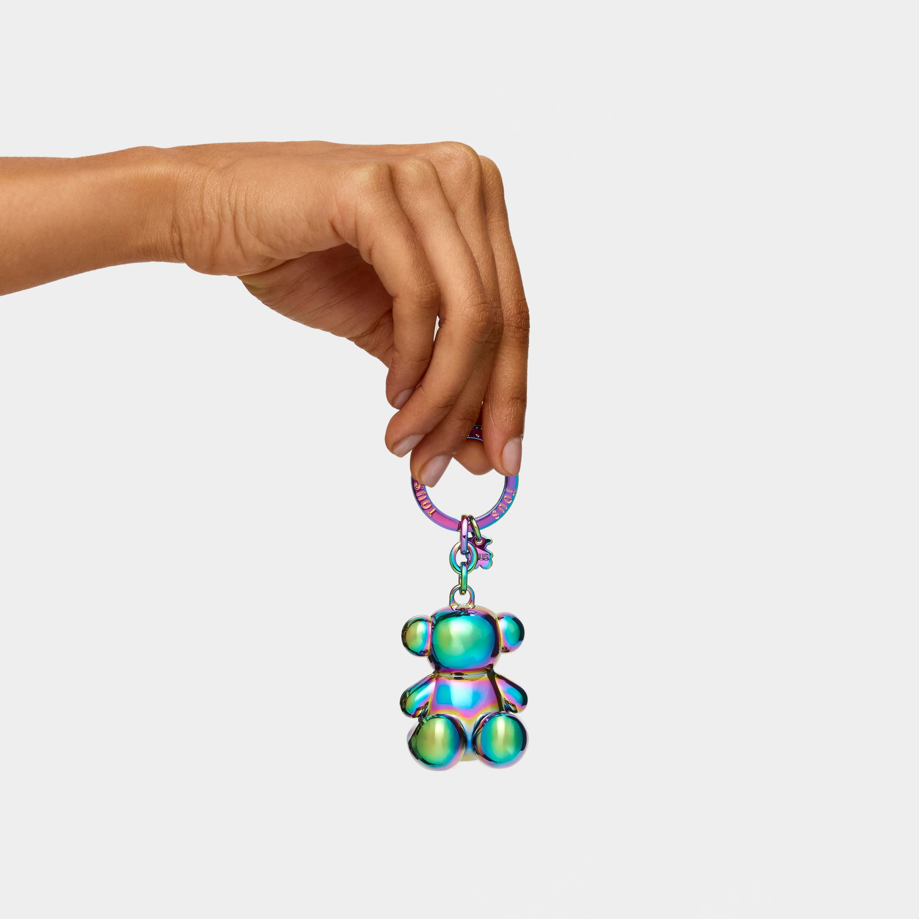 Iridescent metal Bold Bear Key ring