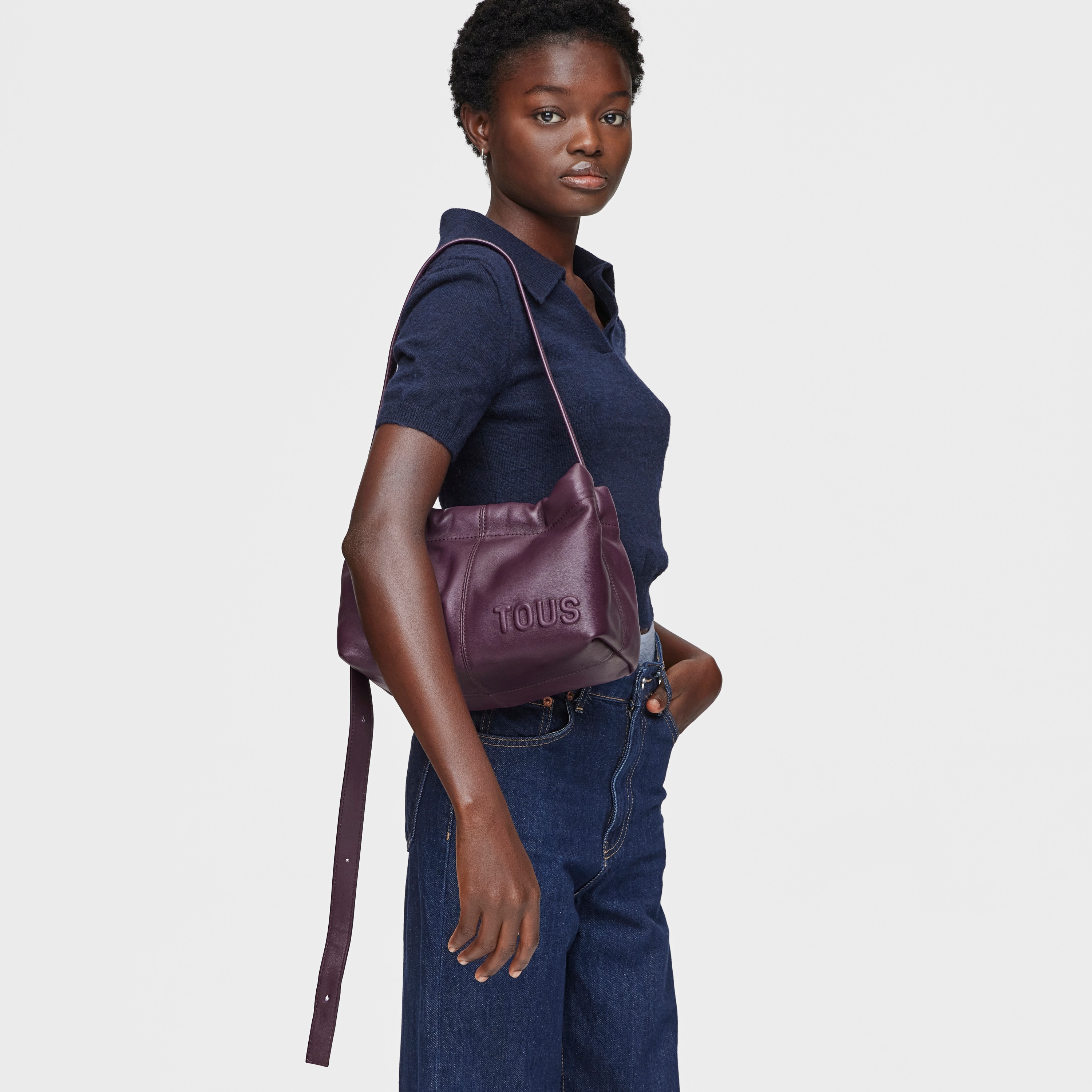 Burgundy-colored leather Crossbody bag TOUS Dolsa