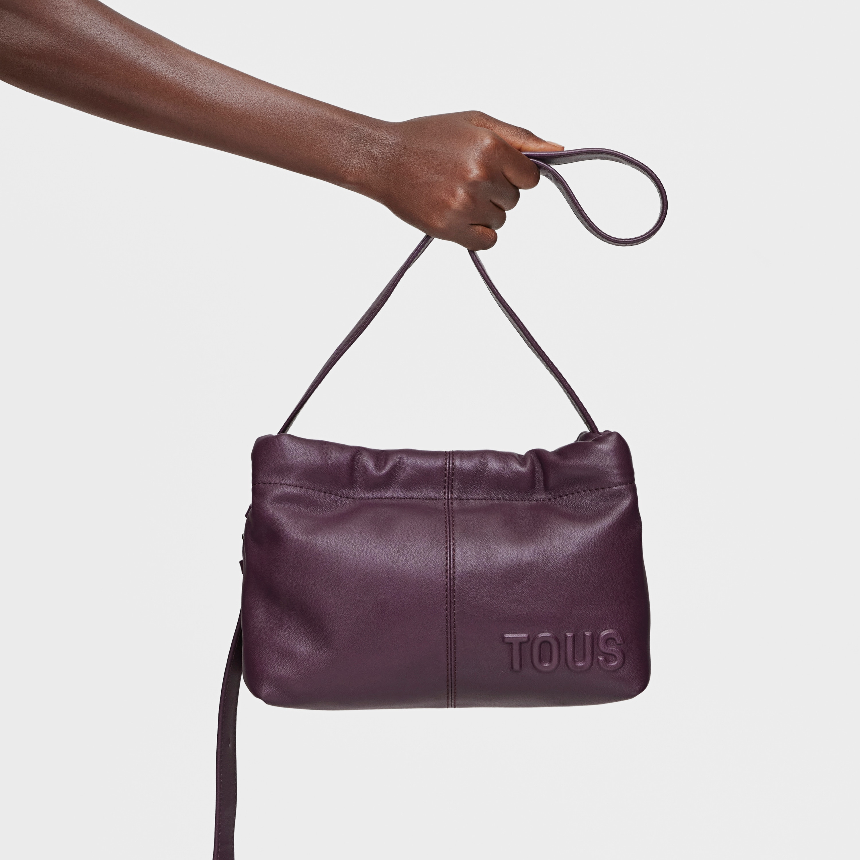 Burgundy-colored leather Crossbody bag TOUS Dolsa
