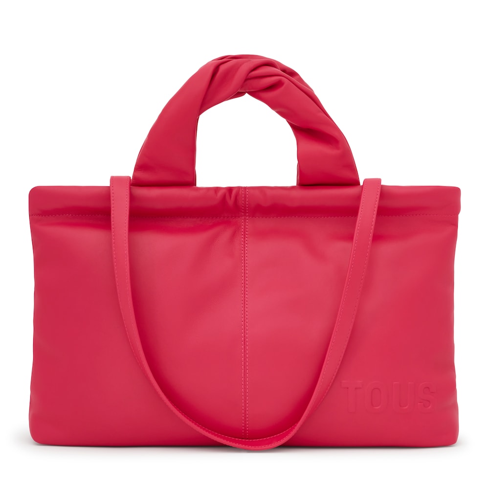 Fuchsia-colored leather Shopping bag TOUS Dolsa