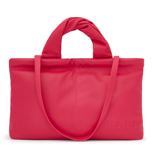 Fuchsia-colored leather Shopping bag TOUS Dolsa