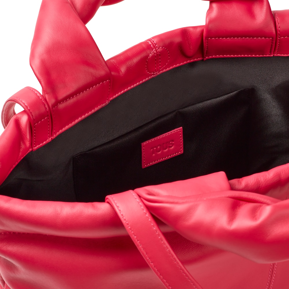 Fuchsia-colored leather Shopping bag TOUS Dolsa