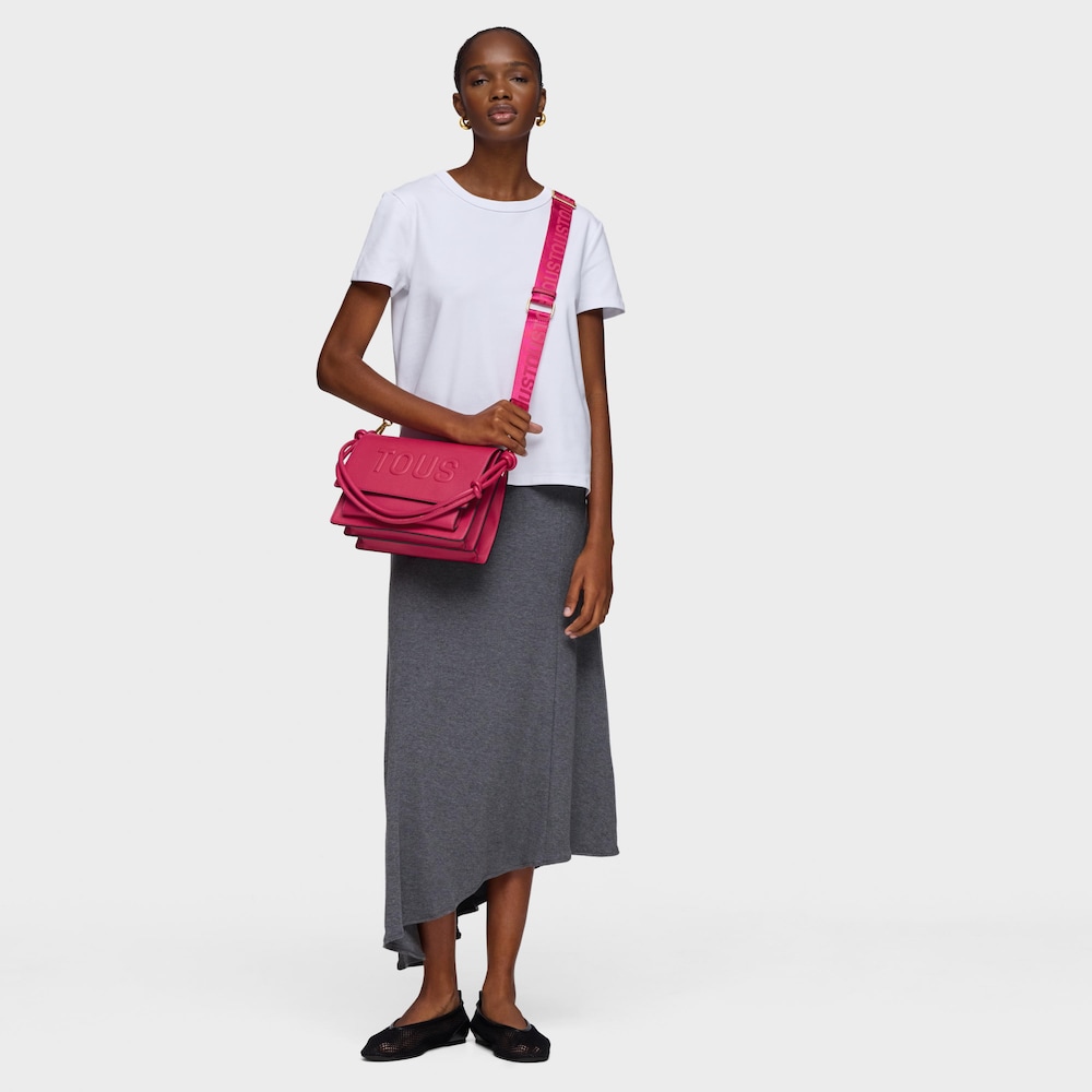 Stredne veľk&aacute; fuksiov&aacute; Crossbody kabelka Audree TOUS La Rue New