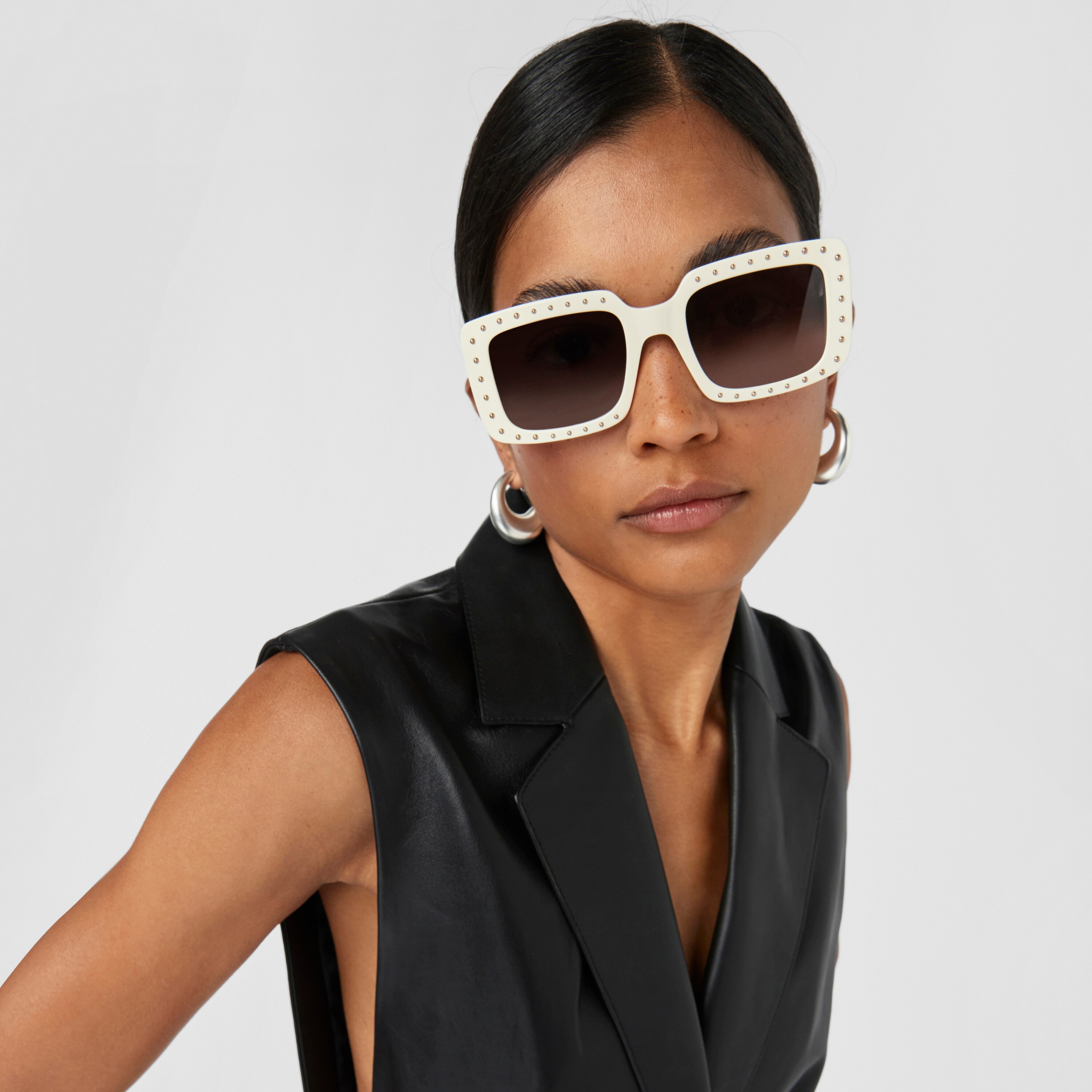 White Sunglasses Studs