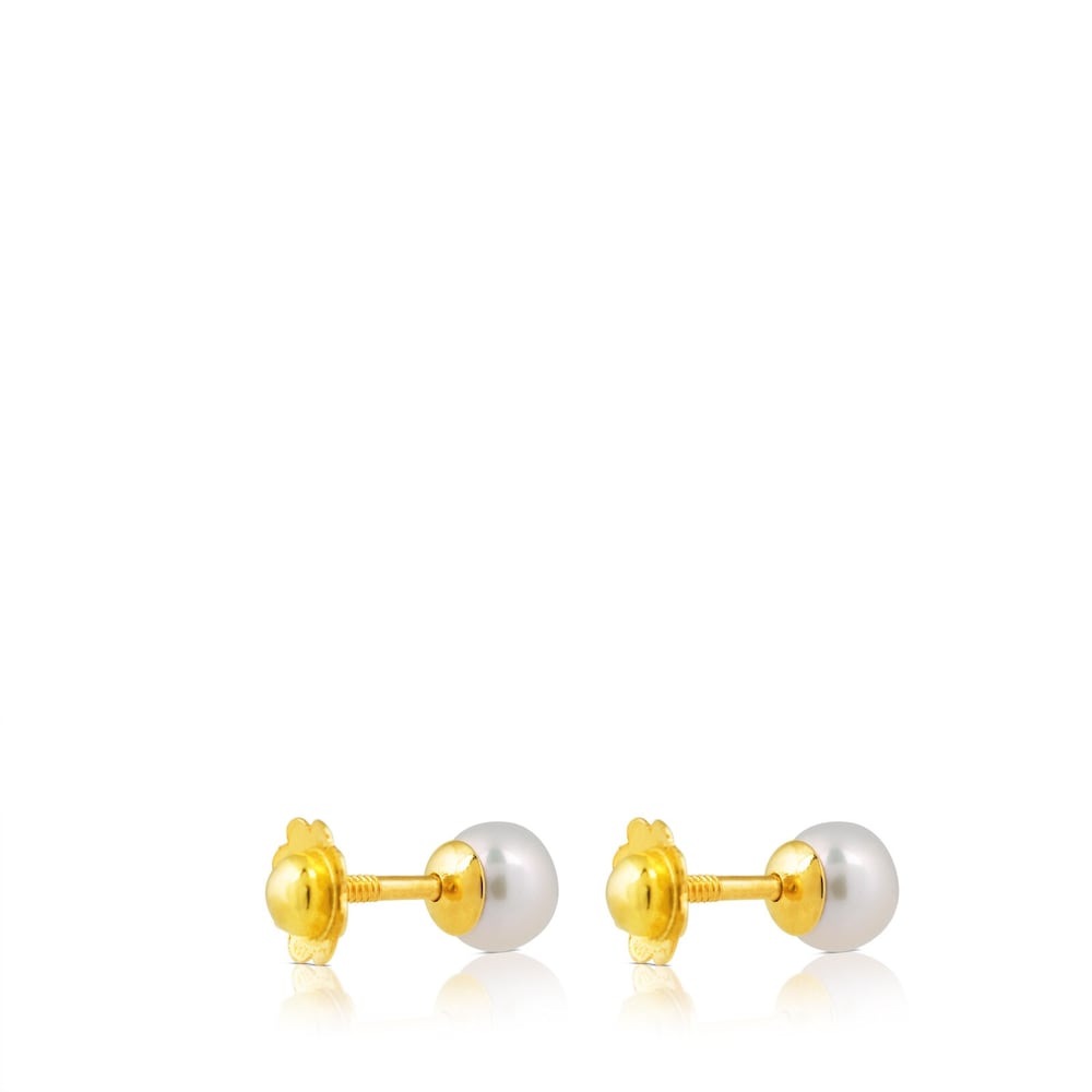 Gold Baby TOUS Earrings with pearls