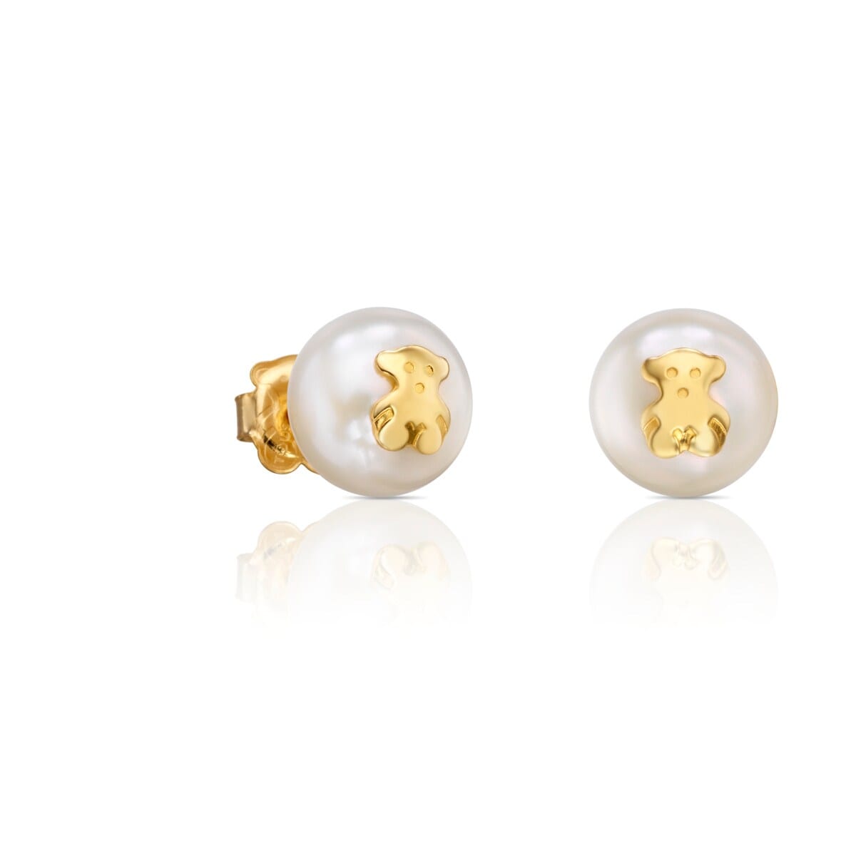 Gold TOUS Bear Earrings with Pearls Bear motif
