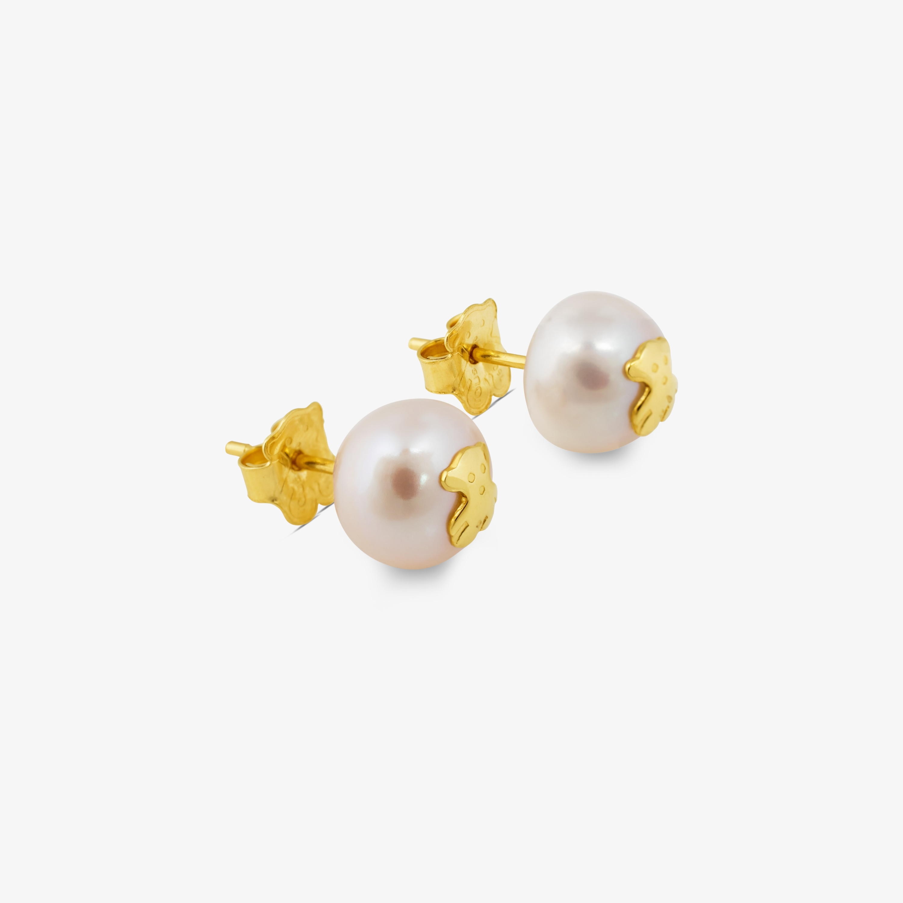 18K solid gold TOUS Bear Earrings with Pearls Bear motif