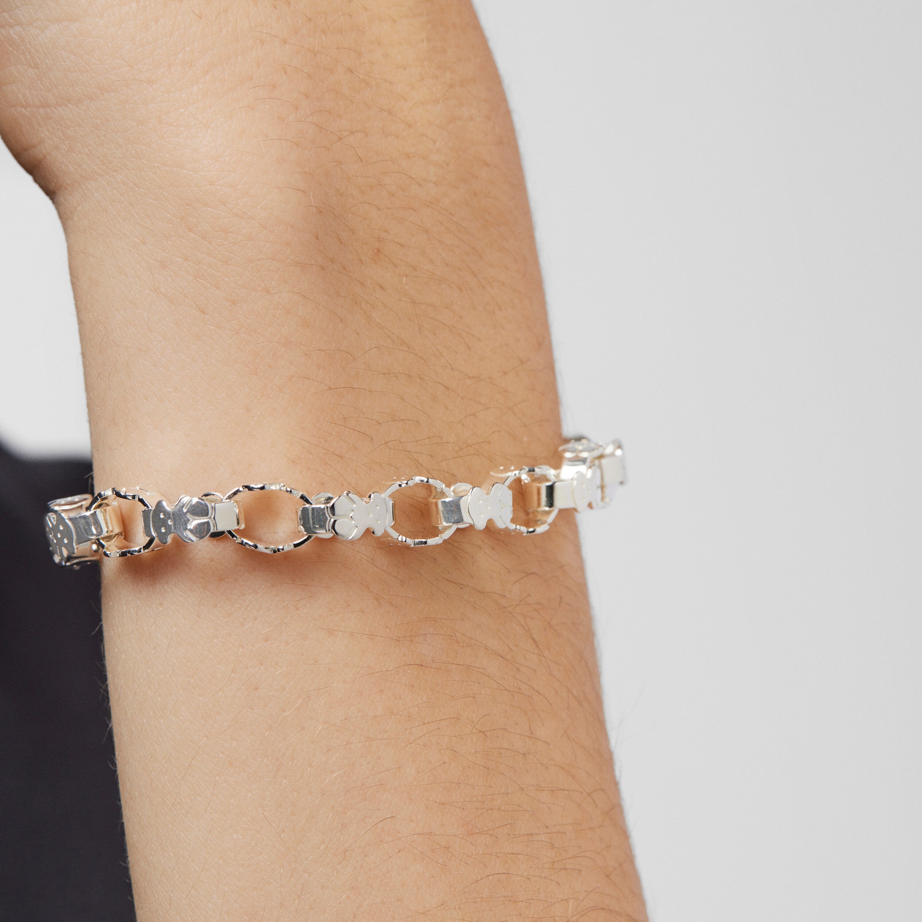 Silver TOUS Bear Bracelet 19cm.