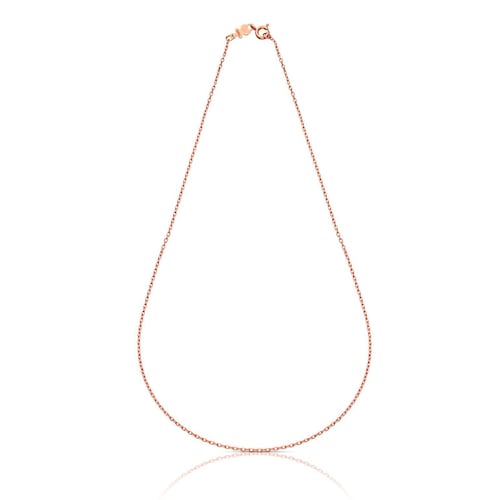Cadena Chain con ba&ntilde;o de oro rosa 18 kt sobre plata, 45cm. image number 0