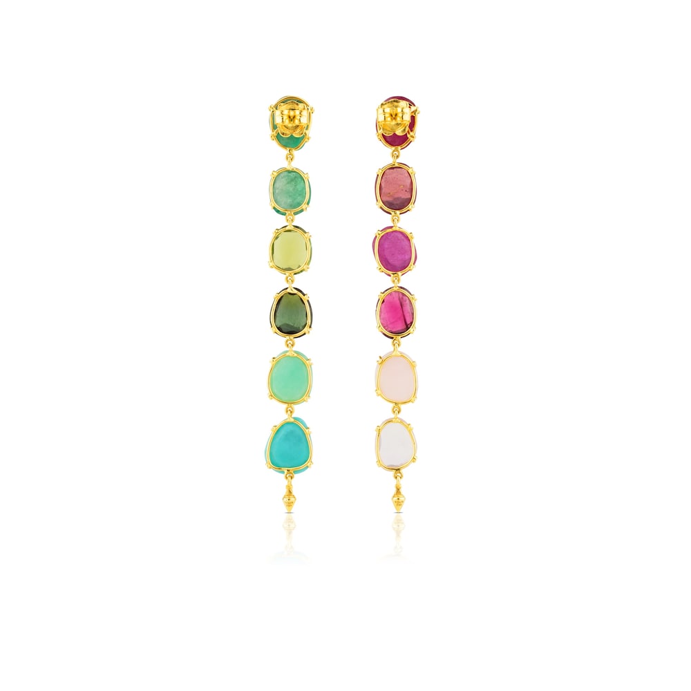 Pendientes largos con gemas Beethoven de Oro Pendientes largos con gemas Beethoven de Oro