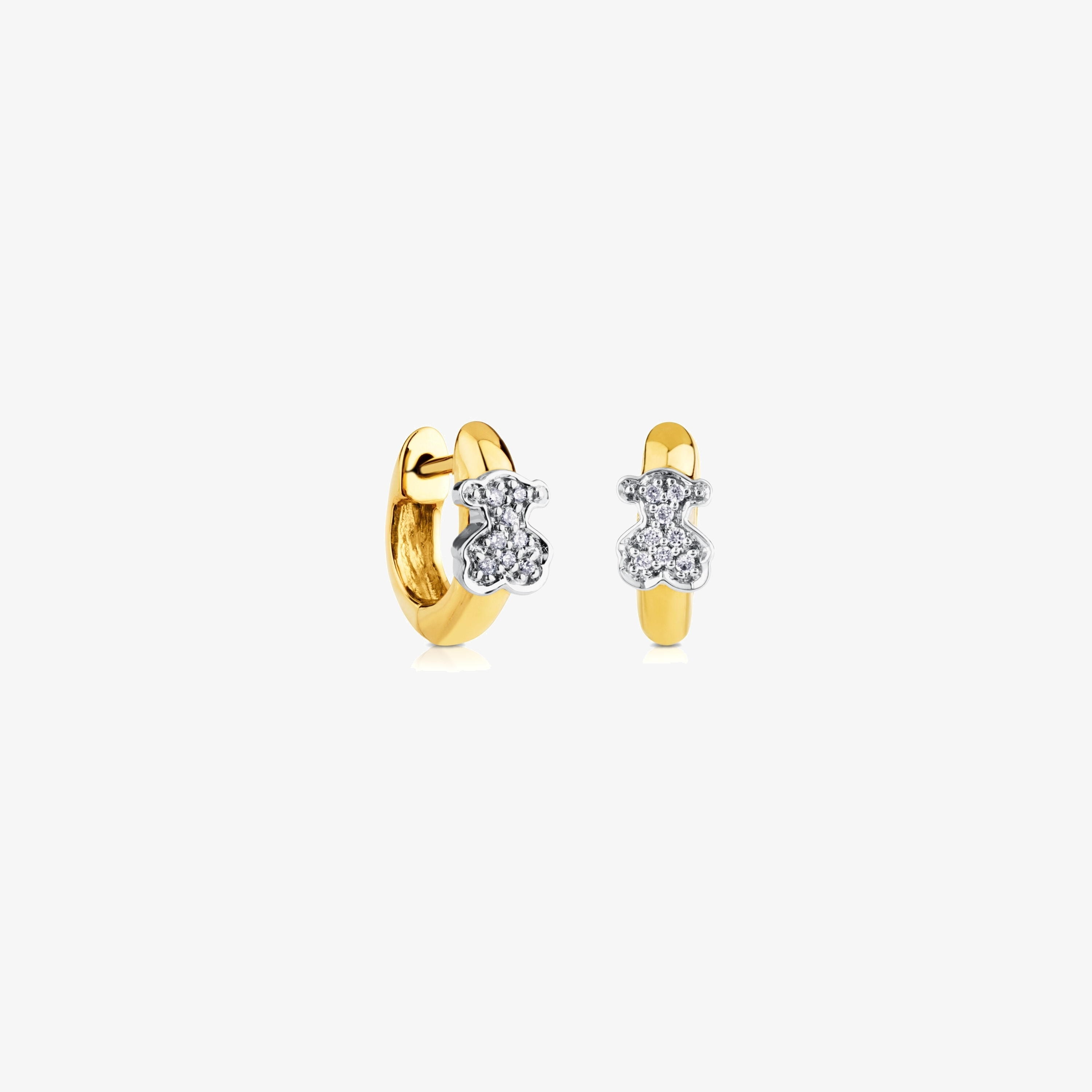 18K solid gold Gen Earrings with Diamonds