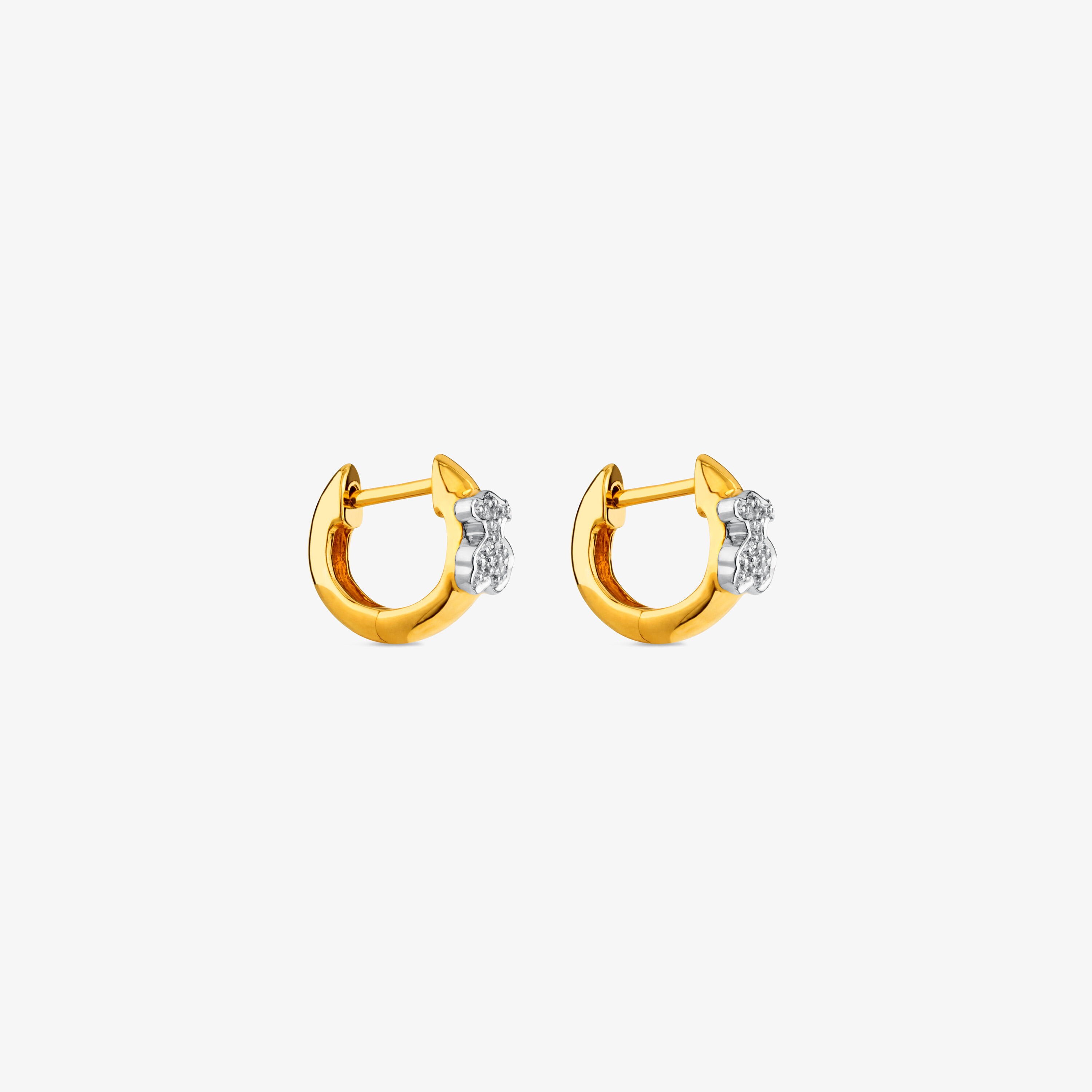 18K solid gold Gen Earrings with Diamonds