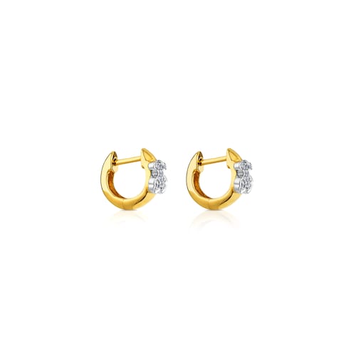 Gold Gen Earrings with Diamonds