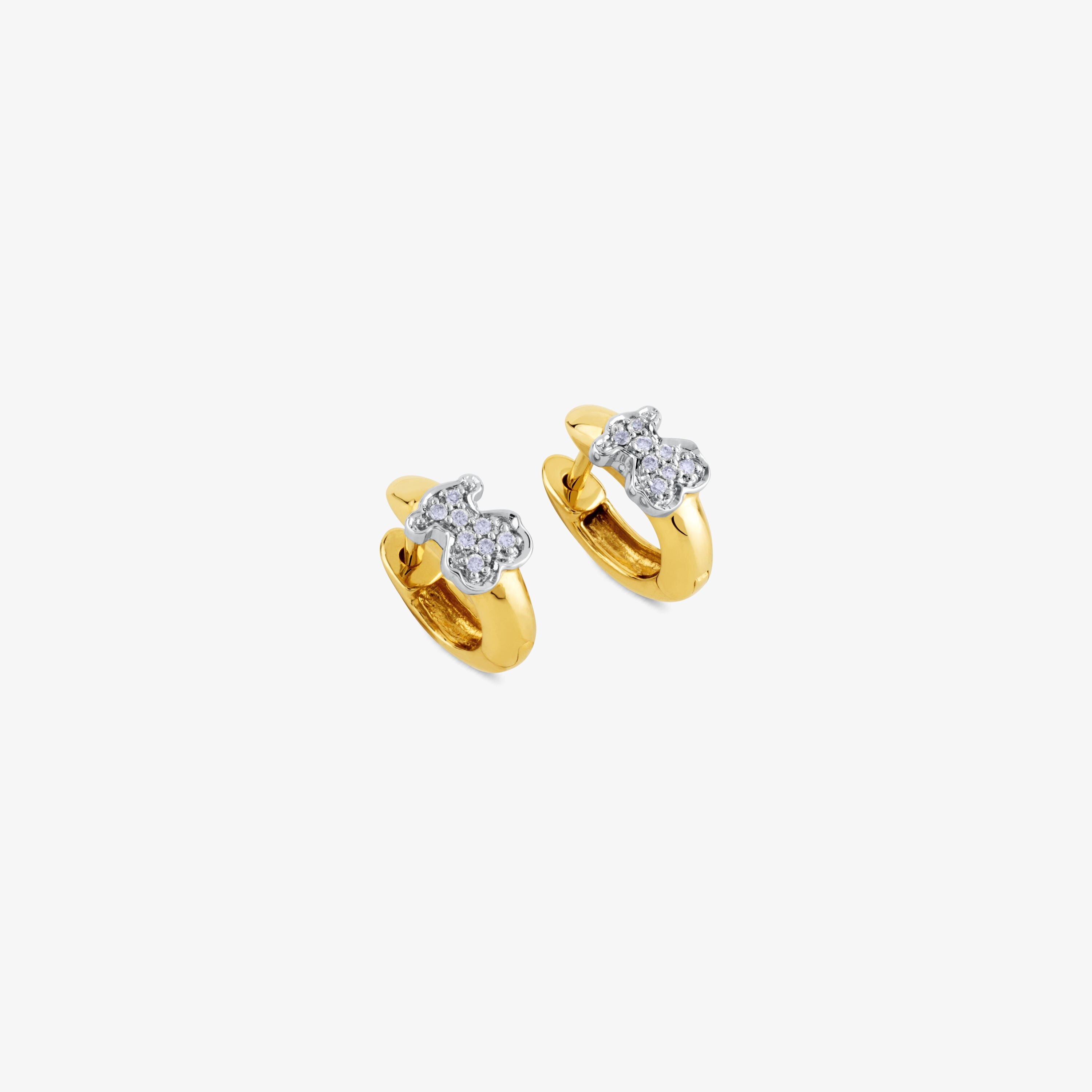 18K solid gold Gen Earrings with Diamonds