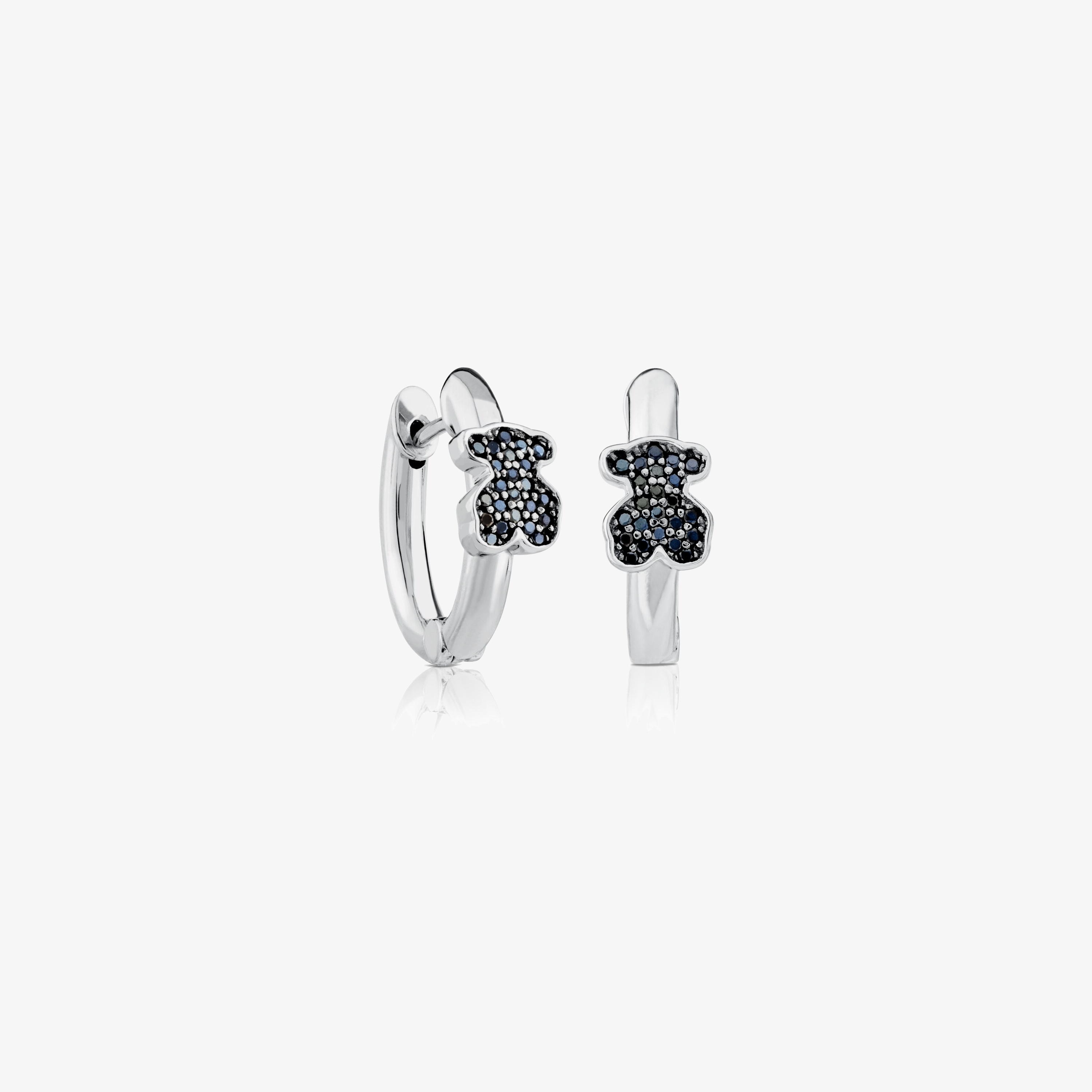 Silver TOUS Gen Hoop Earrings with Spinels