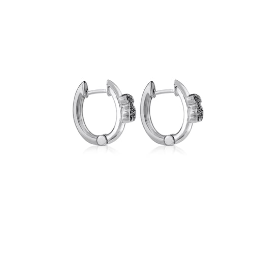 Silver TOUS Gen Hoop Earrings with Spinels