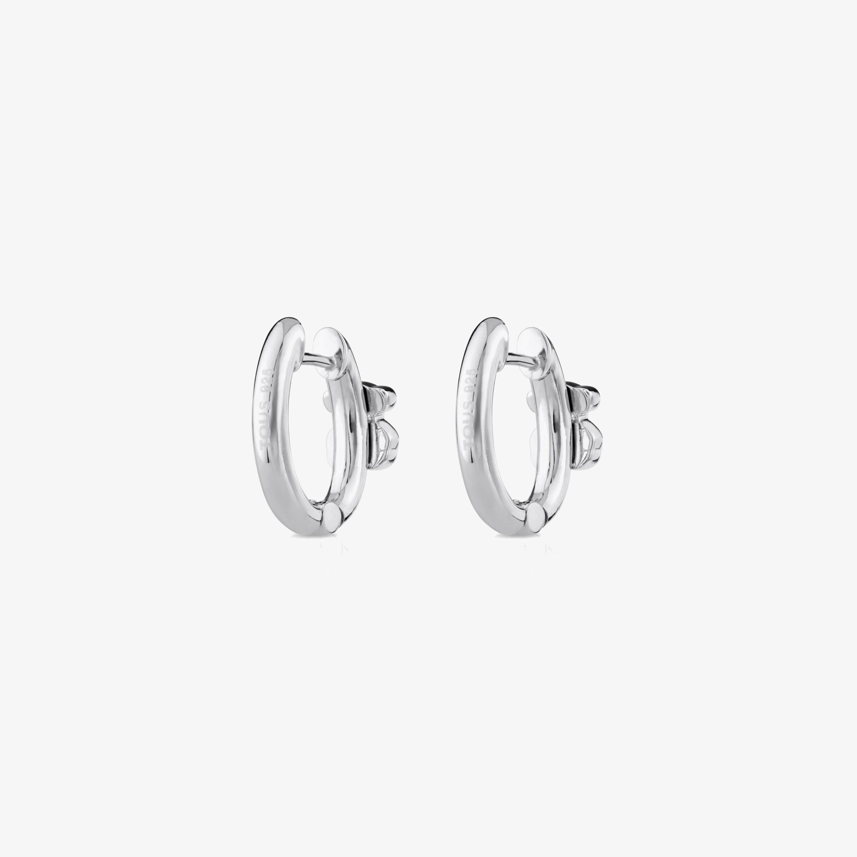Silver TOUS Gen Hoop Earrings with Spinels