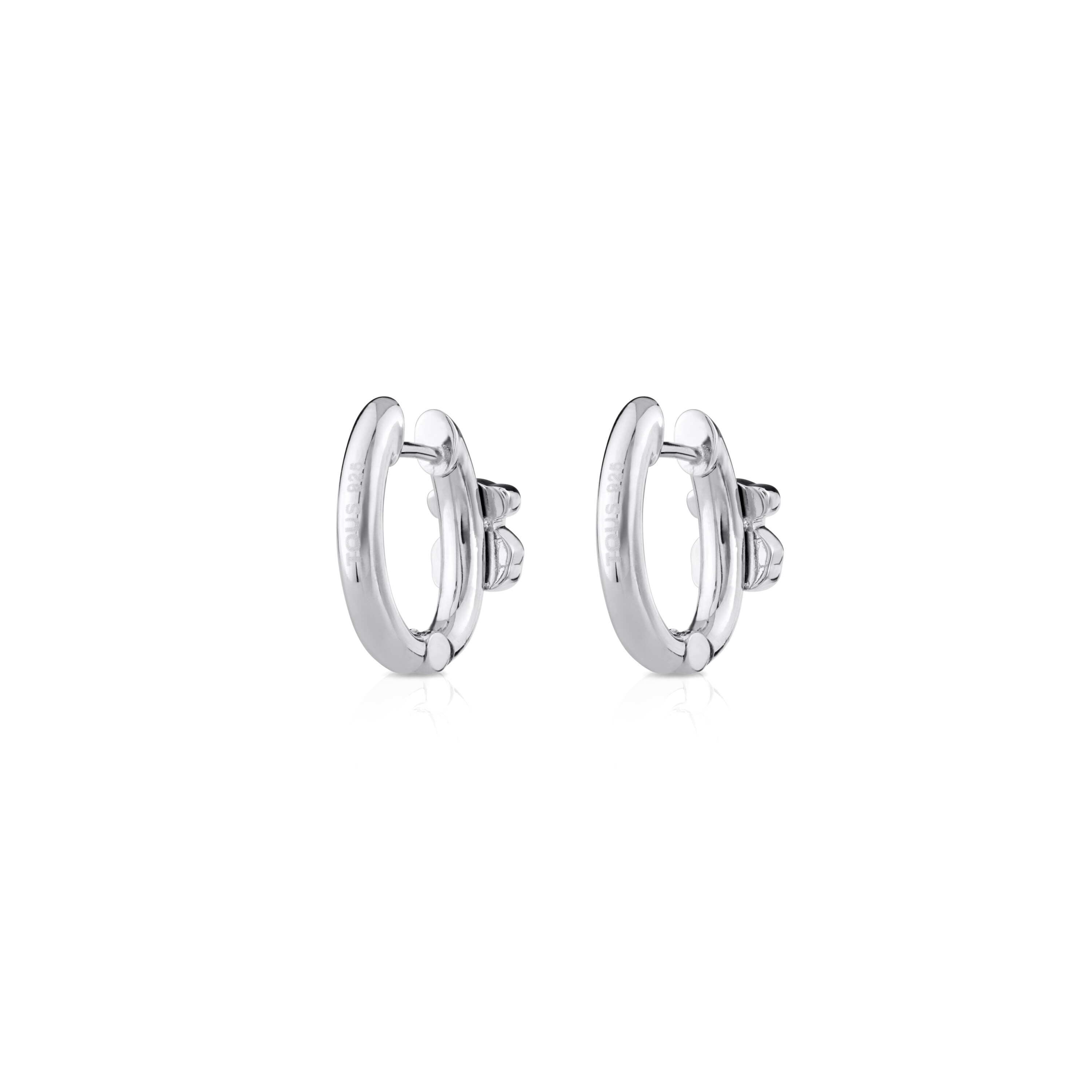 Silver TOUS Gen Hoop Earrings with Spinels