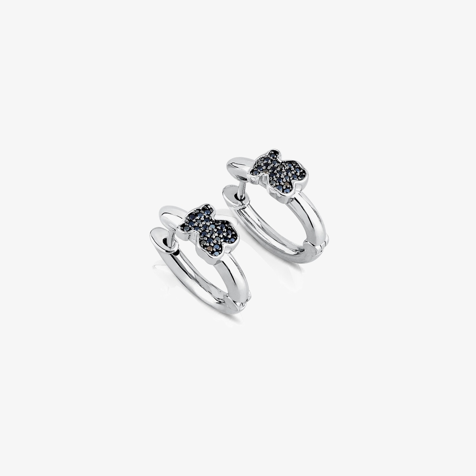 Silver TOUS Gen Hoop Earrings with Spinels