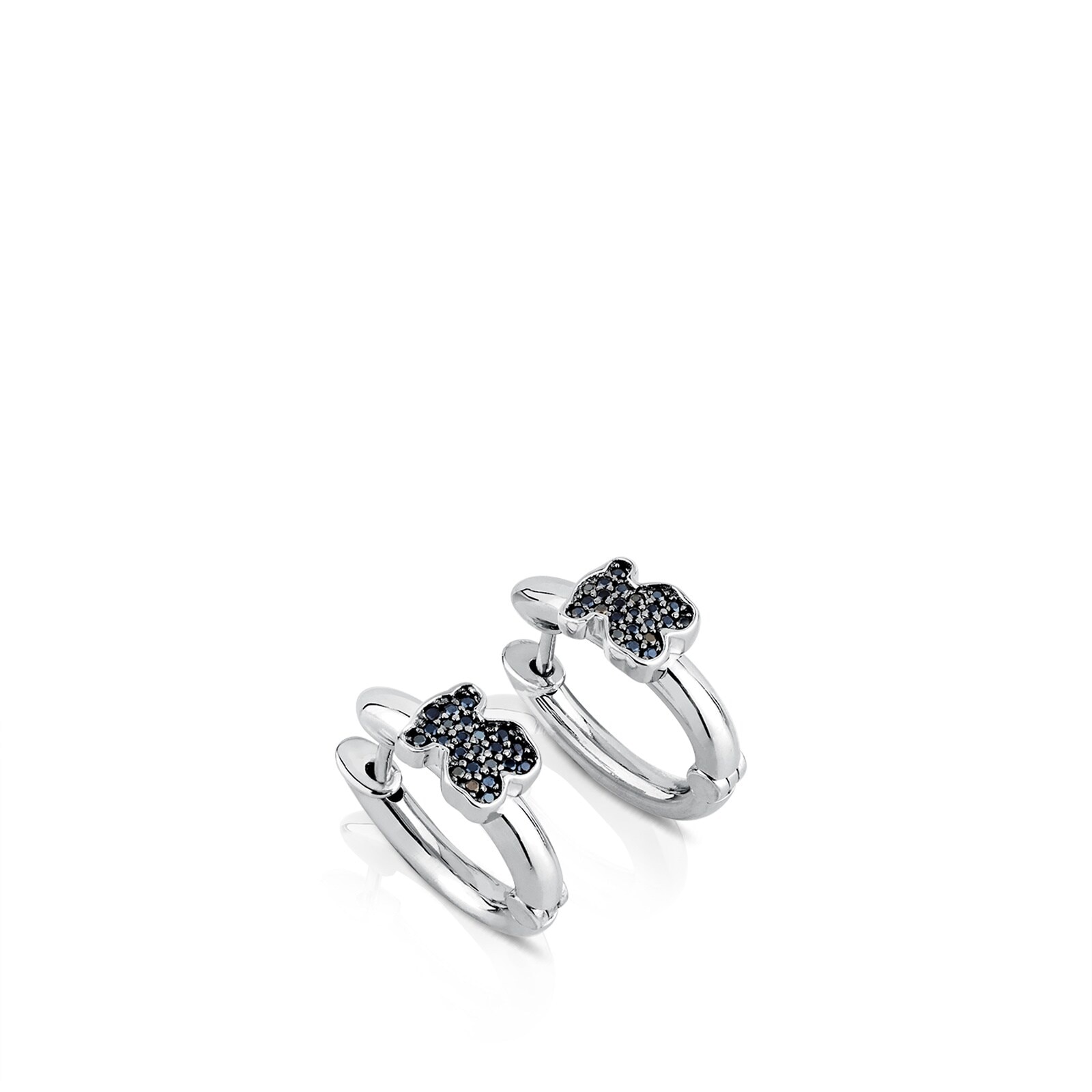 Silver TOUS Gen Hoop Earrings with Spinels