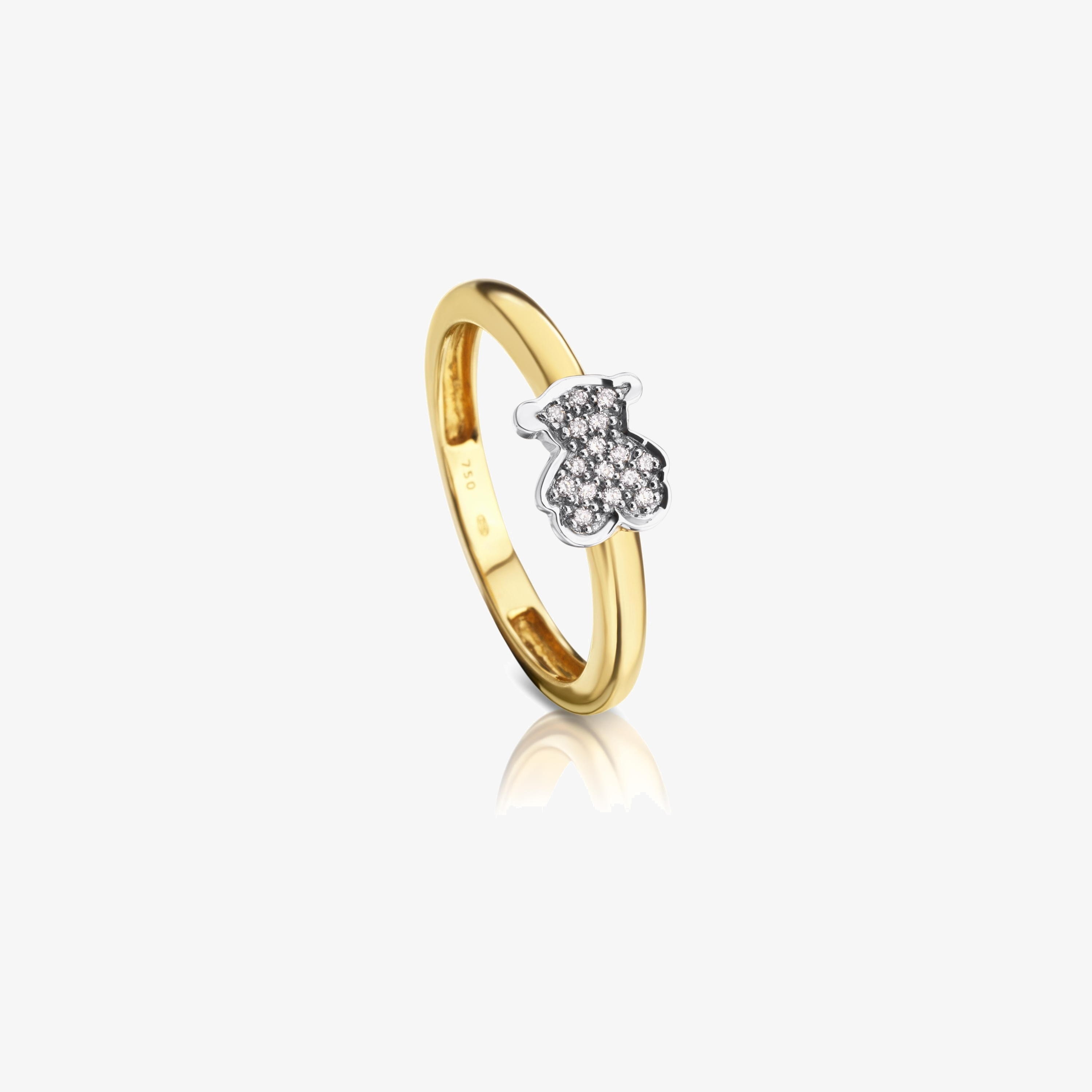 18K Solid gold and 18K white gold TOUS Gen Ring with Diamond 0