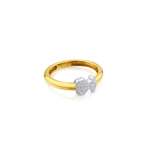Yellow and White Gold TOUS Gen Ring with Diamond 0,06ct Bear motif