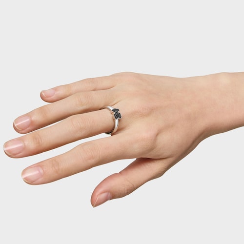 Silver TOUS Gen Ring with Spinels Bear motif